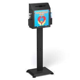 D26-h Pochar Suggestion Box With Lock And Stand Floor Offering Metal Donation