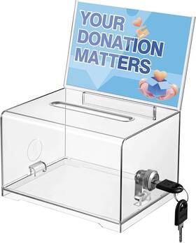 K509 Polmart Clear Suggestion/business/card Drawing Box With Sign Holder