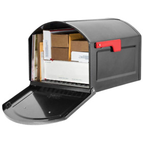 Post Mount Mailbox Galvanized Steel Rural Black Gibraltar Large Heavy Duty Ne