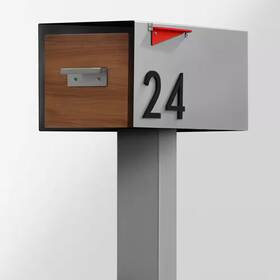 Post & Porch 445033979900 Malone Mounted Mailbox With Sublimated Wood Door