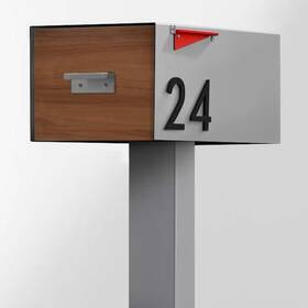Post & Porch 850061140104 Large Malone Mounted Mailbox With Sublimated Wood Door