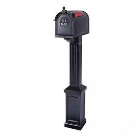 Postal Pro 313050058014 Craftsman Mailbox And Post Kit Black