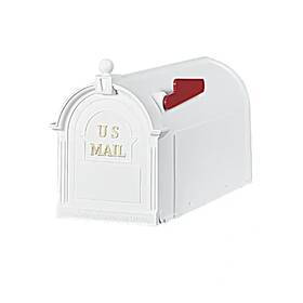 Postal Pro 313109987944 Large Post Mount Mailbox Hampton White Durable Us Mail Plastic No Rust