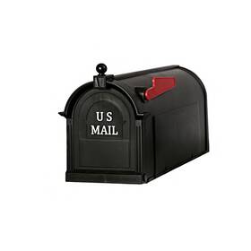 Postal Pro 445022733773 Post Mount Mailbox Large Black Rust And Dent-proof Plastic Non-locking