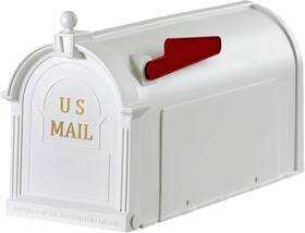 Pp1000wh-a Postal Pro The Ambrose Mailbox Durable Plastic Easy To Install Flag Included White