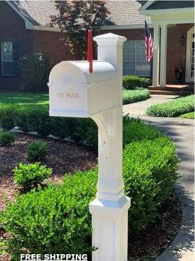 Pp350wh Postal Pro White The Lexington Mailbox And Post Kit Mail Hardware Included Plastic No Rust