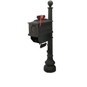 1812 Postal Products Unlimited 640024181721 Beaumont 65 Inch Plastic Black Mailbox And Post