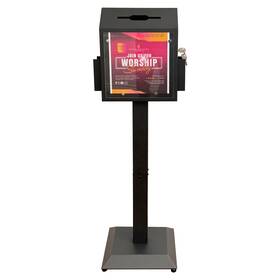 Vd6a-b Powervize Floor-standing Offering Boxes With Lock And 2 Keys Suggestion Box Stand