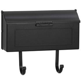 Pro-df 773551003614 Small Cast Aluminum Metal Mailbox With Newspaper Hooks Easy To Install Wall