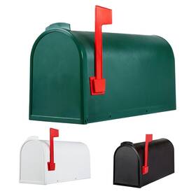 Pro-df 773551092212 Plastic Rural Curbside Post Mount Mailbox - Weatherproof Parcels Home Deliv