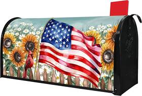 Putware 445052266203 Sunflower Patriotic Mailbox Covers Magnetic Standard Size 21 Inch X 18 Spring Summe