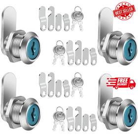 Qbxmy7 711181364828 Mailbox Lock Set With 4 Plates - 16mm Security Cam And Lever Locks Ships Free