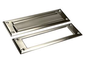 Qcaa 445024085085 Quality Solid Brass Satin Nickel Mail Slot With Interior Frame 13 Inch X 3.6 Nib