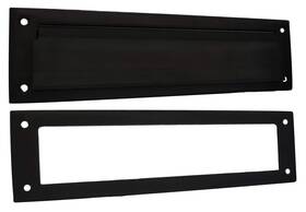 Ms02-001 Qcaa Solid Brass Mail Slot With Interior Frame 13 Inch X 3.625 Matte Blac