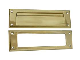 Ms06-001 Qcaa Solid Brass Mail Slot With Interior Frame 10 Inch X 3 Polished Bra