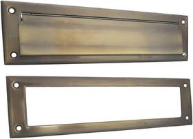 Ms12-001 Qcaa Antique Brass Mail Slot 13 X 3 5/8 Inch Interior Exterior Plates 11 2 1/4 Opening