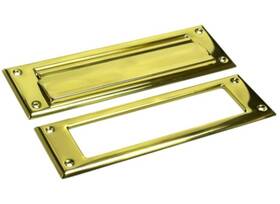 Ms17-001 Qcaa Solid Brass Mail Slot With Interior Back Frame 13 X 3.625 Polished Gold Classic