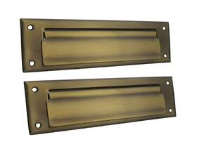 Ms22-001 Qcaa Solid Brass Mail Slot With Interior Back Plate 10 Inch X 3 Antique Bras