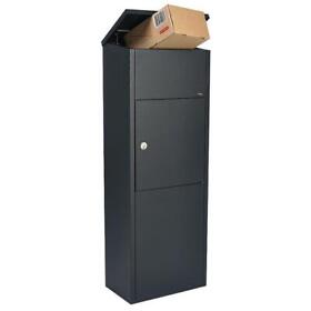 Alx-600-bk Qual Arc Allux 600 Top Loading Mail Parcel Box Locking Galvanized Steel Black