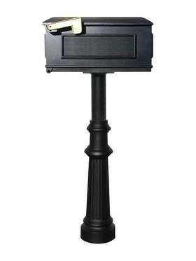 Qualarc 852251008997 Hpst1-us-800-lm Hanford Single Post Mounted Mailbox System Black
