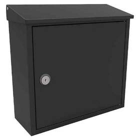 Qualarc 852642007424 Allux 400 Large Front Black Steel Wall Mount Locking Door Residential Mailbox