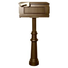 Hpst1-800-lm-brz Qualarc 852642007806 Bronze The Hanford Rust Aluminum Lewiston Mailbox Post