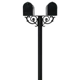 Hpws2-us-000-e1 Qualarc Hanford Twin Post Mounted Non-locking Mailbox With 2 E1 Mailboxes And Scroll