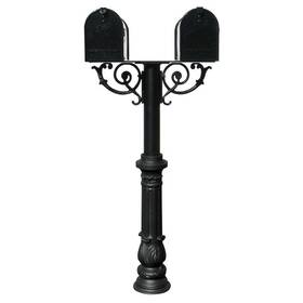 Hpws2-us-700-e1 Qualarc Hardware Twin Black Post System Non-locking Mailbox Scroll Supports