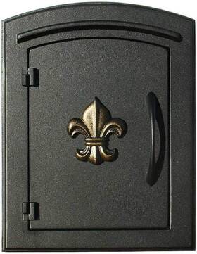 Mc-1402-blk Qualarc Manchester Fleur De Lis Logo Door Column Non-locking Mailbox