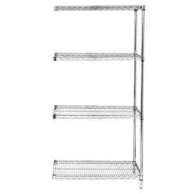 4439731 Quantum Wire 4 Shelf Add-on Kit Chrome 86 Inch Height In Width 21 Depth