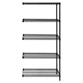 Ad86-2472bk-5 Quantum Wire 5 Shelf Add-on Kit Black 86in Height 86 In Width 24 Depth 72