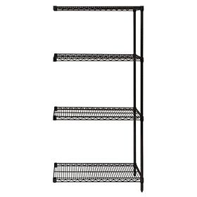 Ad86-2172bk Quantum Wire 4 Shelf Add-on Kit Black 86in Height 86 In Width 21 Depth 72