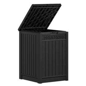 Qurious Corner 199449012542 51 Gal Weatherproof Outdoor Delivery Storage Bin Lock Lid Resin Parcel Drop Box