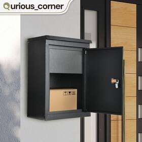 Beyshmysa6 Qurious Corner 13 Inch Outdoor Delivery Storage 8l Wall Mounted Parcel Box Mailbox Package Steel