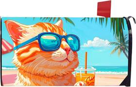 Reaijunpin 744110246681 Cute Cat Decoration Mailbox Covers Magnetic Standard Size 21 Inch X 18 Themed W