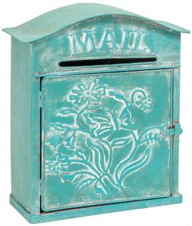 Red Co. 818220026553 10 Inch X 12.5 Farmhouse Mail Embossed Tin Metal Wall Mount Mailbox Coun