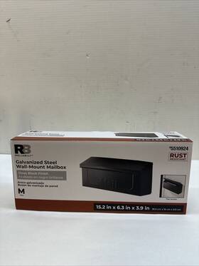 Reliabilt 945133530687 Wall Mount Black Metal Standard Mailbox