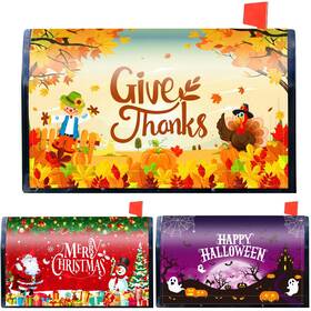 Oy-remerry-1754 Remerry 3 Pcs Halloween Mailbox Covers Waterproof Magnetic Standard Size 18 X 21 Inch