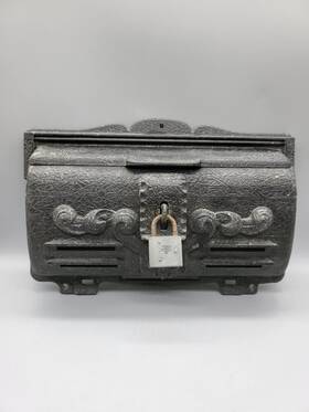 1569-3 Remington Vintage Cast Aluminum Wall Mounted Mail Box Hardware Co. Locked