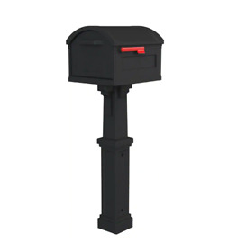 Mpn-804081371819 Residential Mailbox Post Combo Grand Haven Black Extra Large Plastic Mail Box