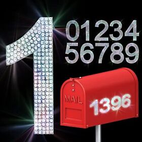 Rhinestone Mailbox Numbers For Outside 30 Pcs Waterproof Modern Number Stickers