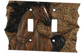 Rivers Edge Products 643323663004 Horse Shoe Electrical Cover Plate Double Switch