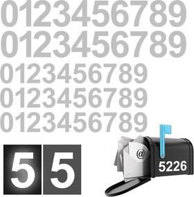 Rixfoma 744759261021 Reflective Mailbox Numbers For Outside - 50 Pieces 0-9 Waterproof Self-adhesi
