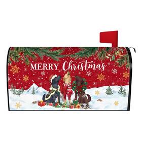 Roszwtit Mailbox-#1d47ftu3wcyfu0112cej Christmas Dog Mailbox Cover 21x18 Inch Merry Post Letter Box Cover