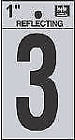 Rv-15-3 Prod Co Black Reflective Adhesive Vinyl Number Silver 084100003666
