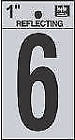 Rv-15-6 Prod Co Black Reflective Adhesive Vinyl Number Silver 084100003697