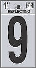Rv-15-9 Prod Co Black Reflective Adhesive Vinyl Number Silver 084100003727