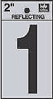 Rv-25-1 Prod Co Black Reflective Adhesive Vinyl Number Silver 084100004038