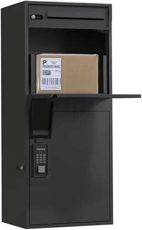 Safecastle 198715254495 Large Smart Letter Box Post Parcel Delivery Outdoor Mailbox- Black
