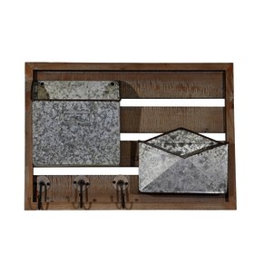13601-03 Sagebrook Home Wood And Metal Wall Mail Organizer